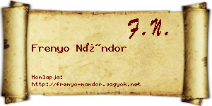 Frenyo Nándor névjegykártya